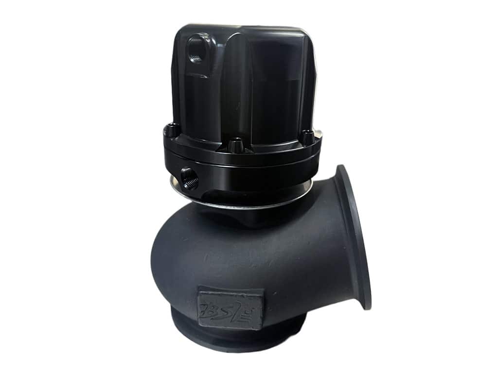 60mm Wastegate 1800F Cerakote Glacier Black feature with Black Anodized Titanium fasteners.